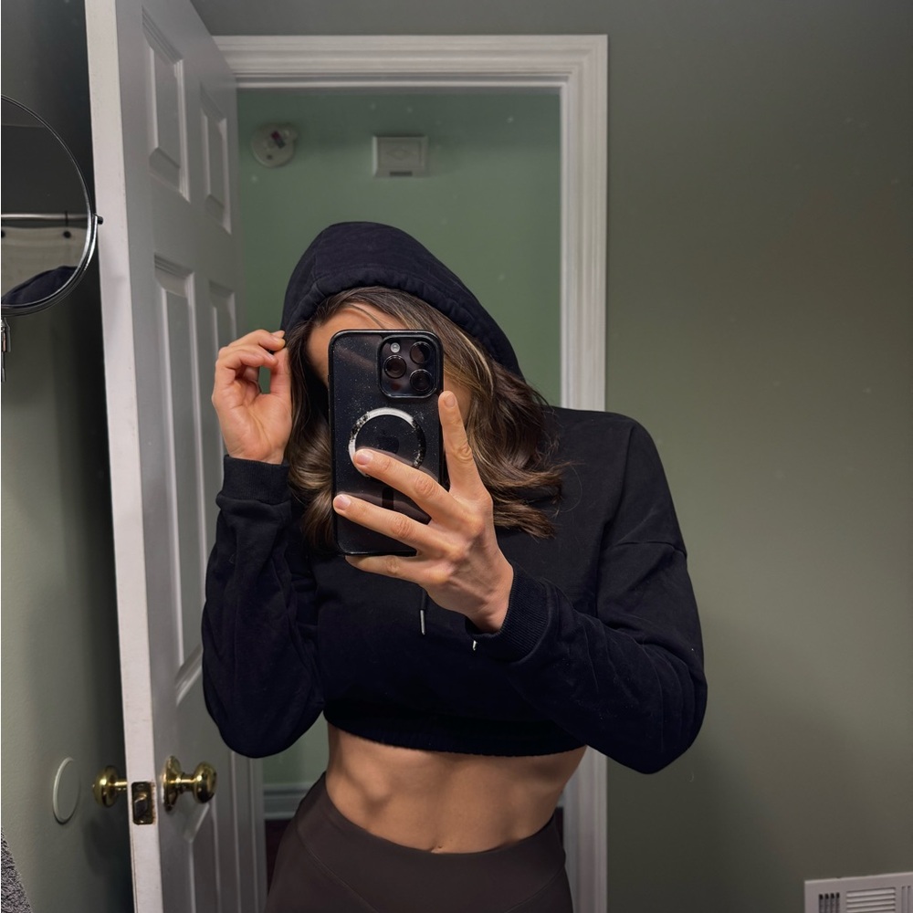 Black Women's Cropped Hoodie